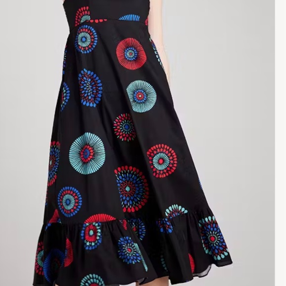 Kate Spade Firework Floral Al Fresco Midi Dress Size XXS - Picture 8 of 10